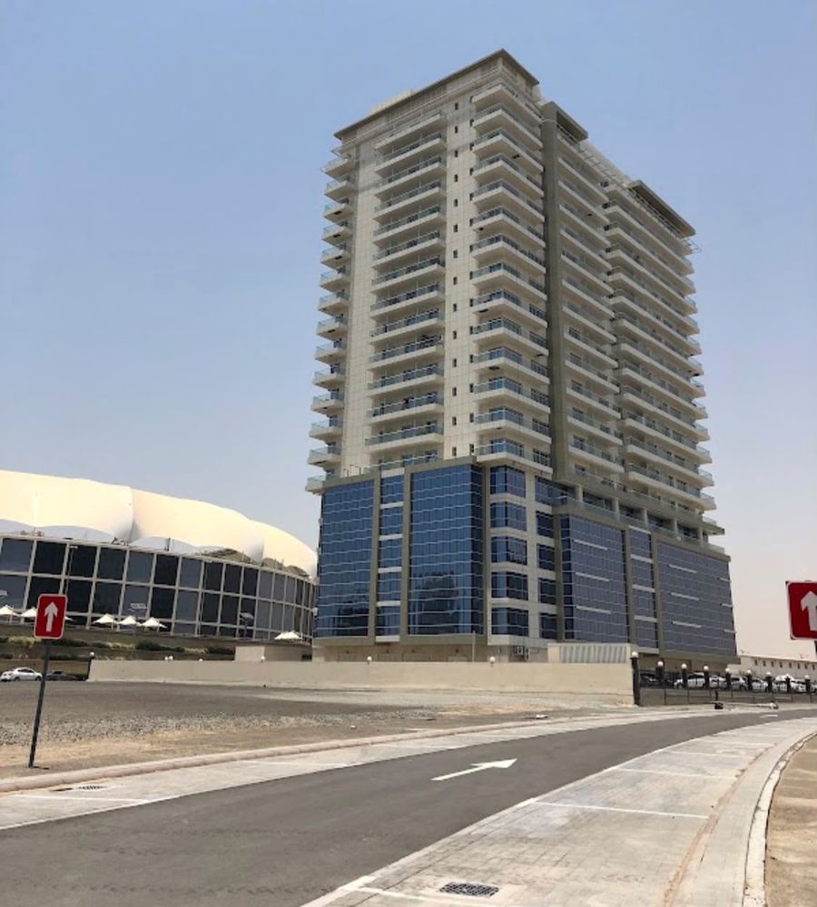 Stadium Point building in Dubai Sports City, home of Thousand Petaled Lotus