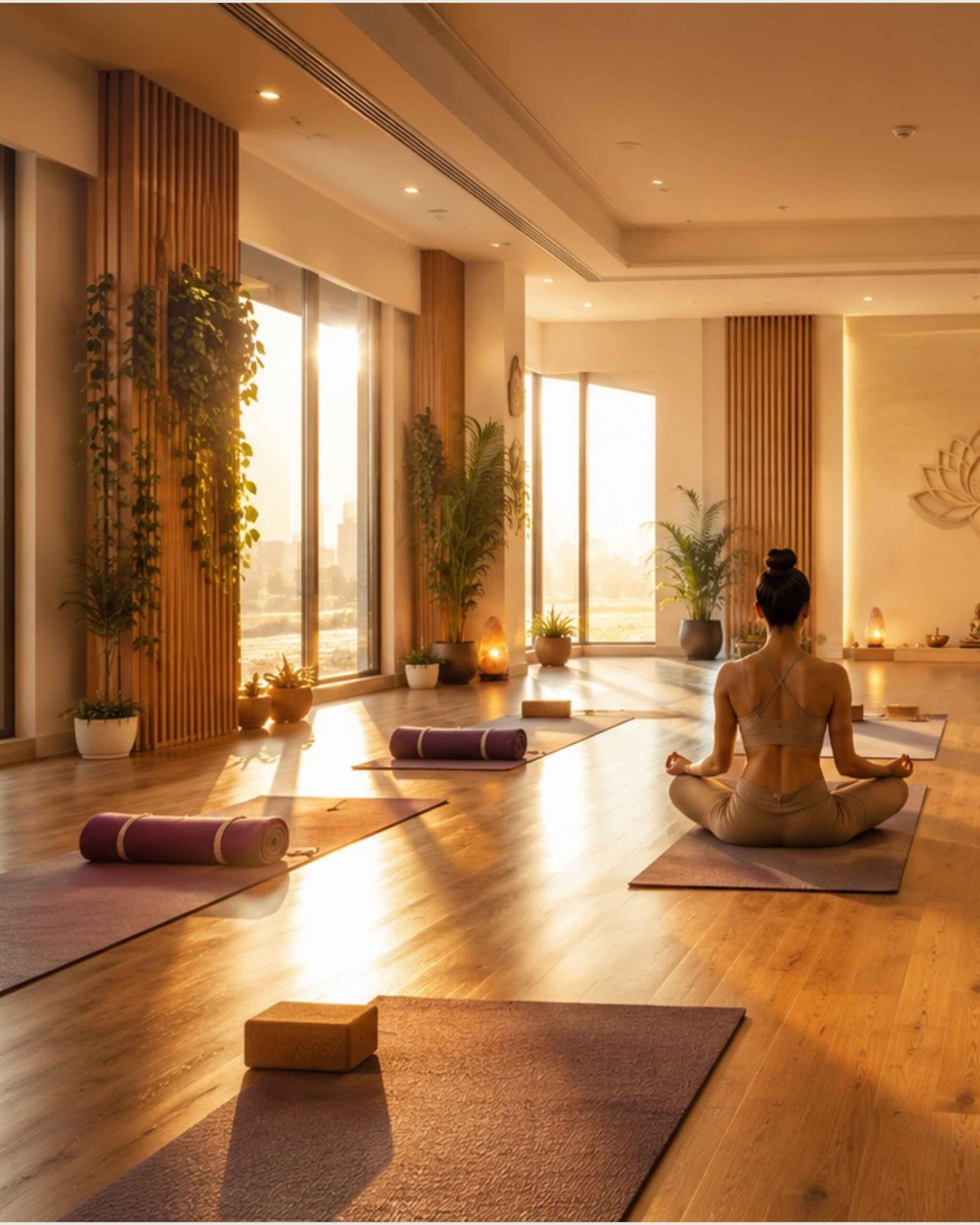 Thousand Petaled Lotus Yoga studio interior, Dubai Sports City